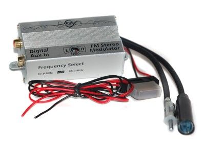 AUX IN - digitale FM modulator, 2 frekw. jack & plug