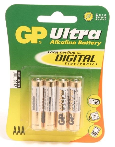 GP Ultra Alkaline LR03 (AAA)   blister 4 (24A)