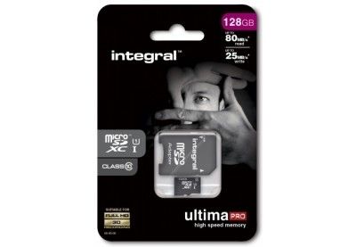 Integral MicroSDXC 128GB class 10 80MB/s incl. SD adapter
