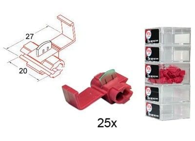 Kabelverbinder rood 20x27 mm 25 stuks