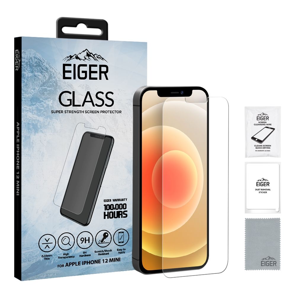Eiger GLASS Screen Protector Apple iPhone 12 mini- clear
