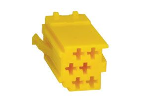 conn. mannelijk, 6-pin yellow MINI ISO