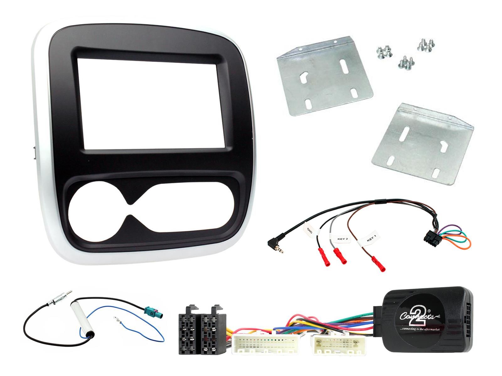 2DIN KIT Renault Trafic 17-19 auto airco, zilver/zwart
