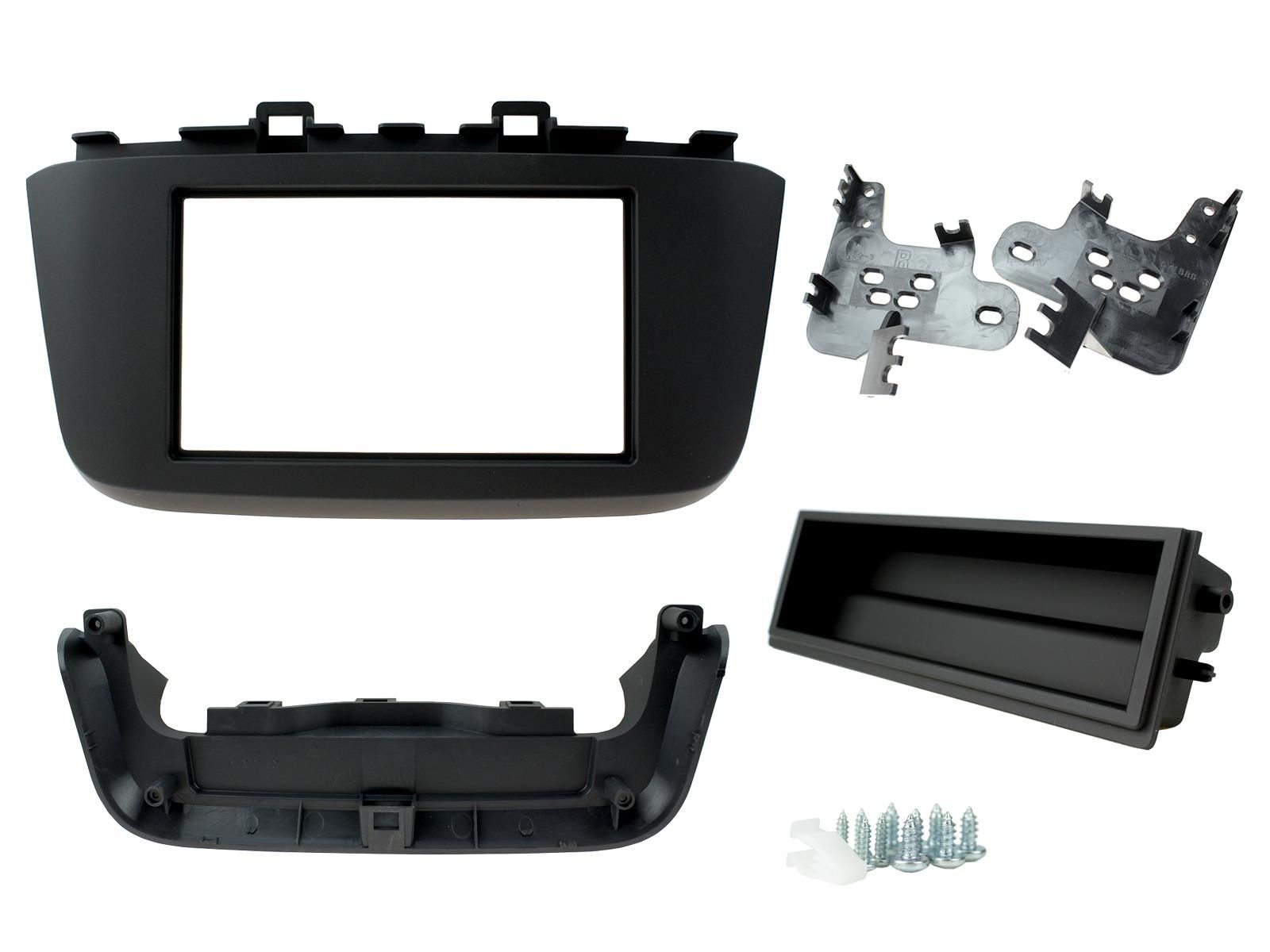 2-DIN frame Hyundai Kona 18- met bakje ISO, zwart