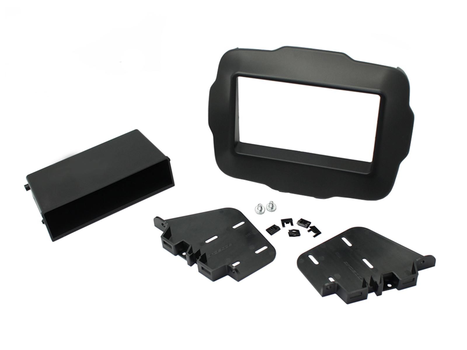 2-DIN frame Jeep Renegade 15- met bakje, zwart