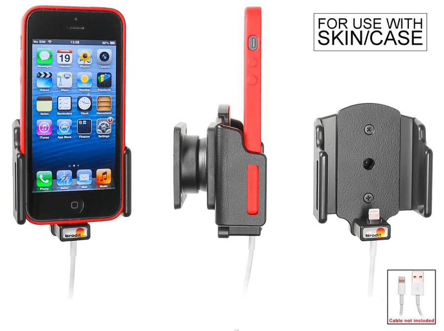 Brodit holder adjust.59-63/6-10 iPhone SE/5S lightn >USB