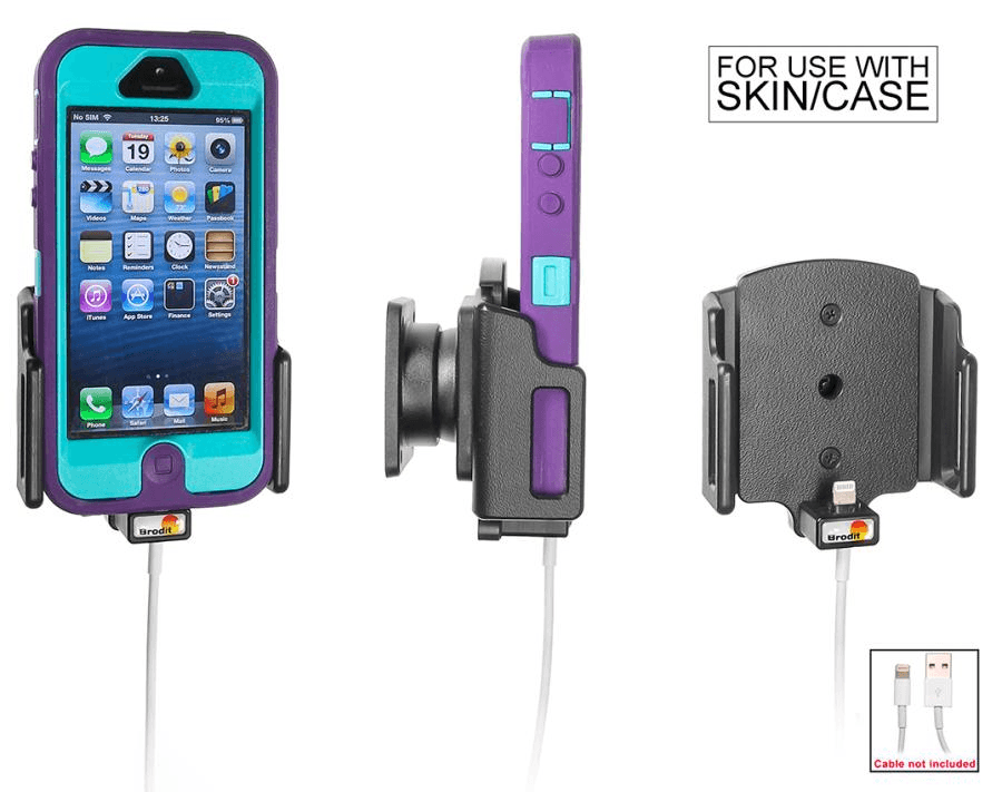 Brodit holder adjust.62-77/9-13 iPhone SE/5S lightn >USB