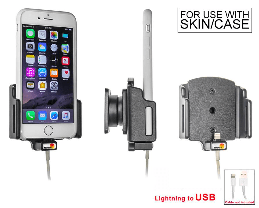 Brodit houder verstelb.Apple iPhone 7/8/X/Xs lightning->USB