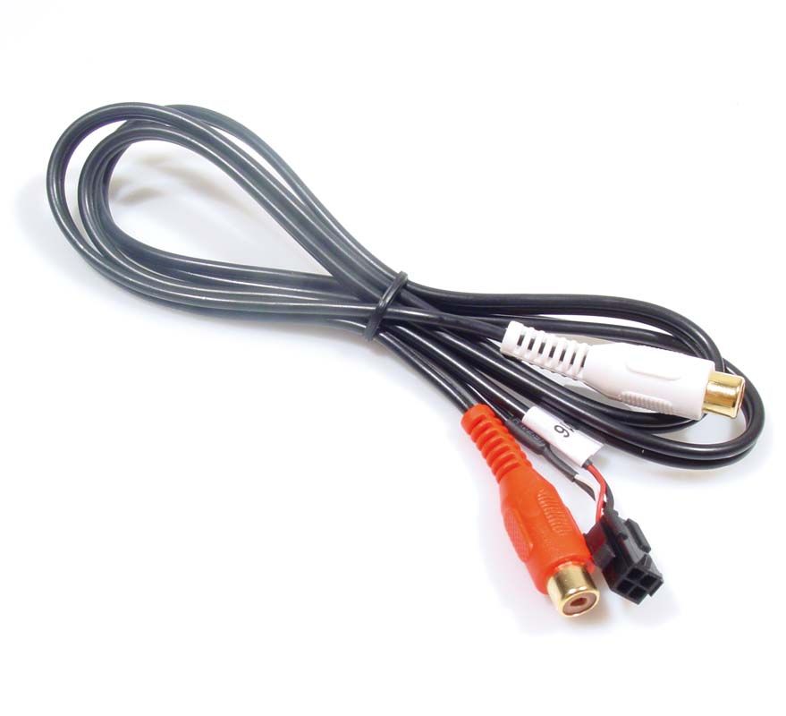 Aux adapter Microfit 4pin Female connector naar 2 x RCA Fema