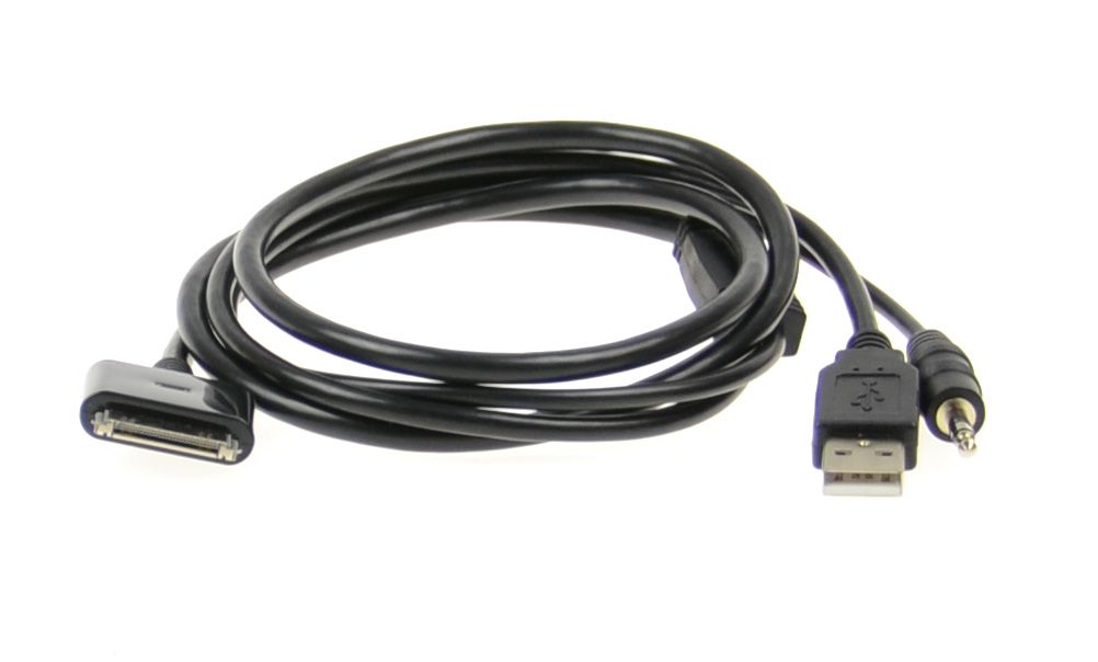Aux adapter iPhone / iPad / iPod kabel 1 m USB en Jack male