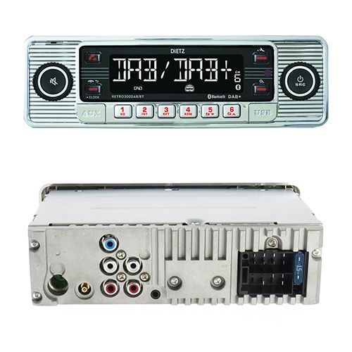 1-Din Retro 300 DAB+/BT MP3,USB, RDS Silver