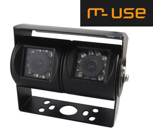 m-use camera universeel duo rear NTSC  120°/90° zwart