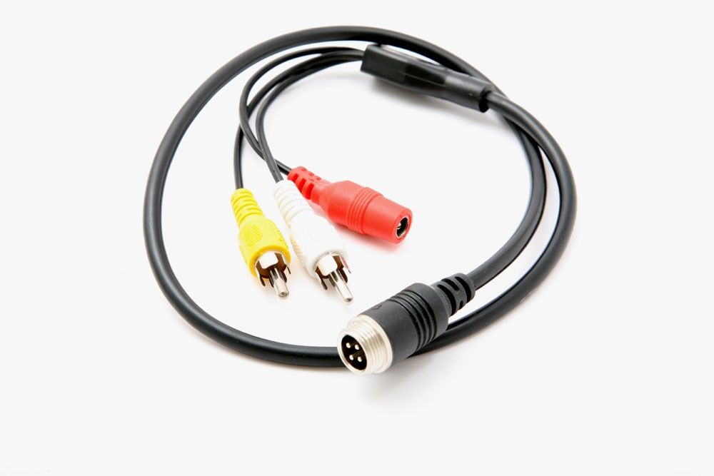 m-use adapterkabel RCA male+power - 4pin locking male