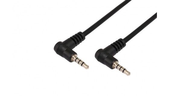 Audio kabel 3.5mm Jack M 90° - 3.5mm Jack M 90° stereo 2,5m
