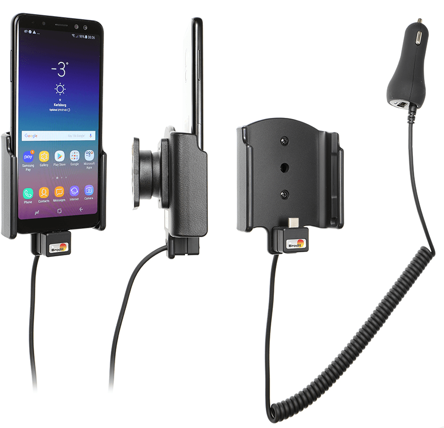 Brodit holder/charger Samsung Galaxy A8 cig.plug