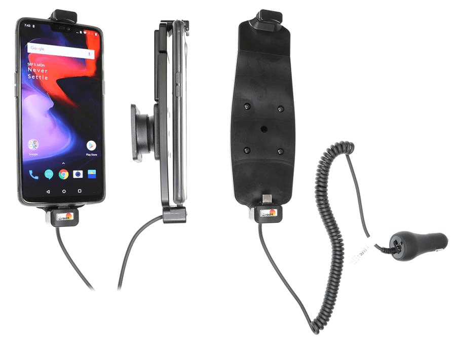 Brodit holder/charger OnePlus 6/ 6T/7 cig.plug (with skin)