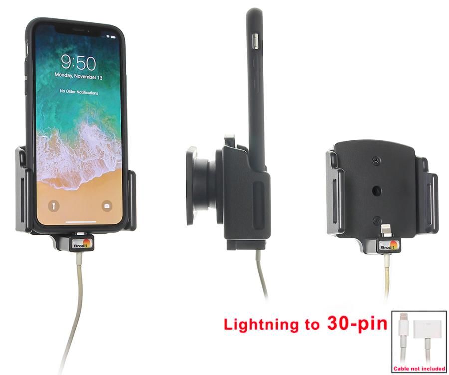 Brodit holder adjust.Apple iPhone X/XR/11 lightning->30 p.