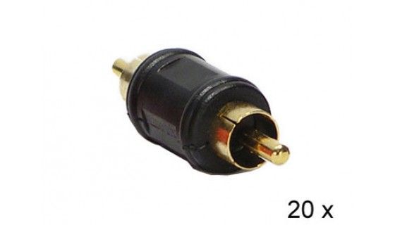 Audio adapter RCA M - RCA M zwart 20 stuks
