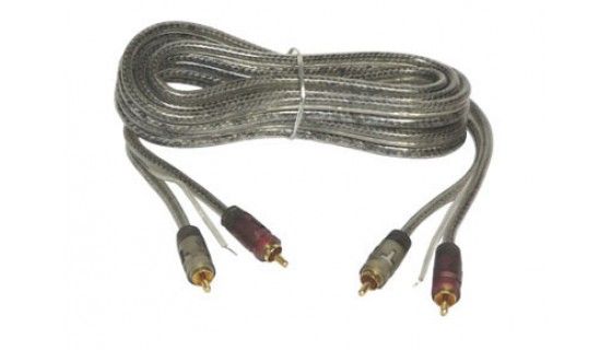 Audio kabel 2x RCA M - 2x RCA M met remote draad 1m