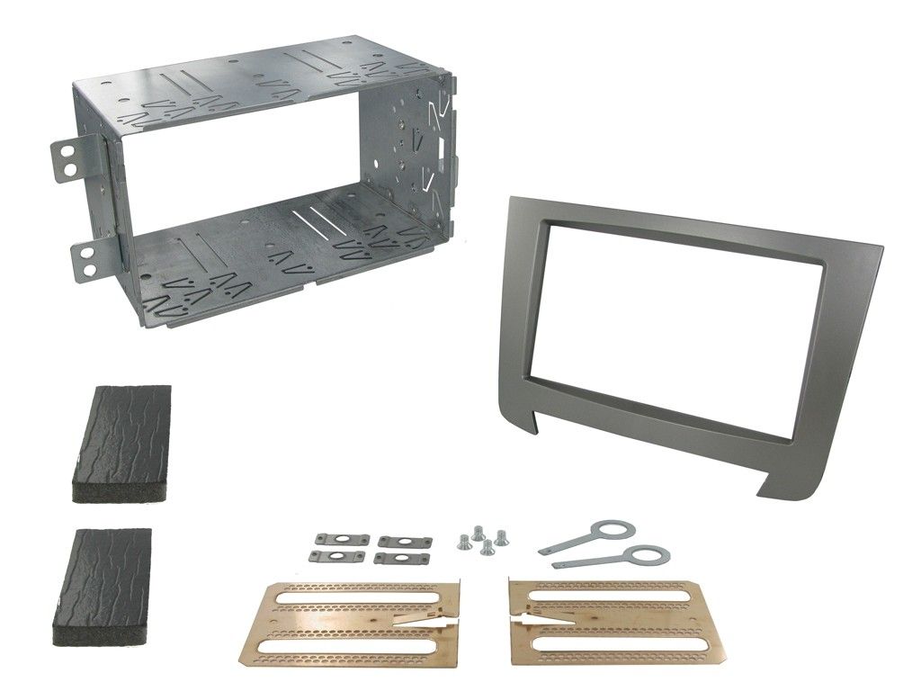 2-DIN frame Ssangyong Rexton 13-17, zilverkleurig