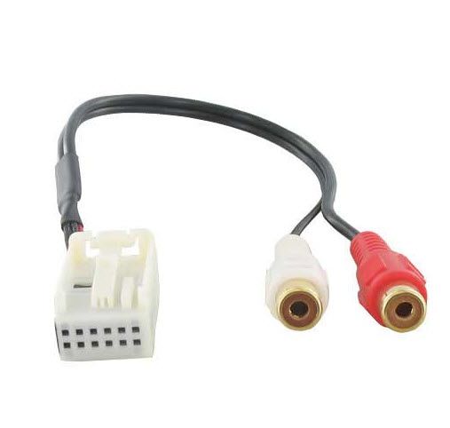 AUX-in RCA kabel 2x female naar 12 pin wit/most audio 20/30