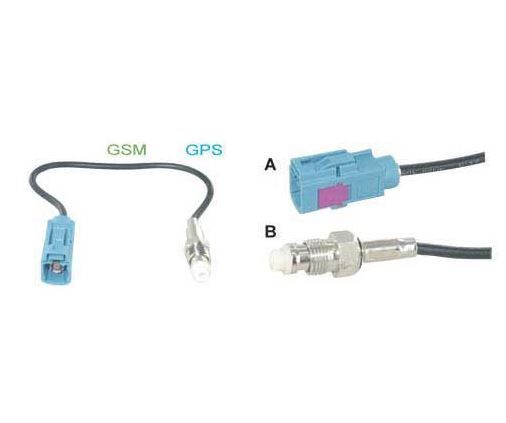 Adapteur d'antenne GSM/ GPS Fakra Femelle/FME Femelle 15cm
