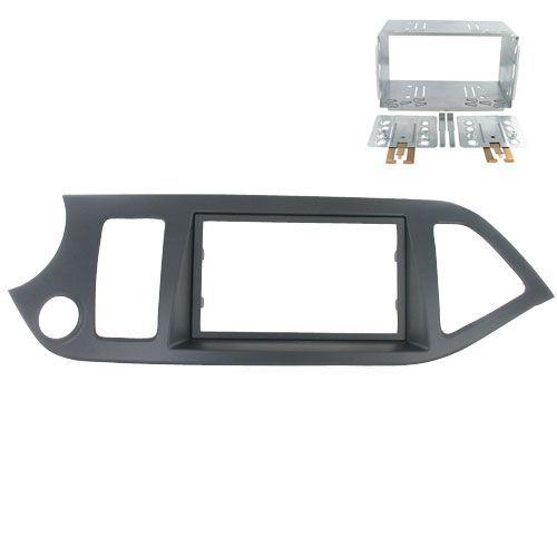 2-DIN frame Kia Picanto 11-17 met start stop systeem, grijs