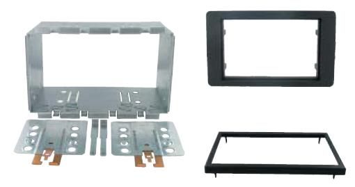 2-DIN frame Saab 9-5 05-12 met metaal, zwart