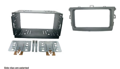 2-DIN frame Toyota Corolla 09-13 metaal, grijs zilverkleur