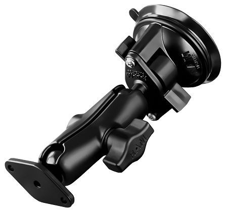 RAM Twist-Lock™ Suction Cup with double socket arm 6.75"