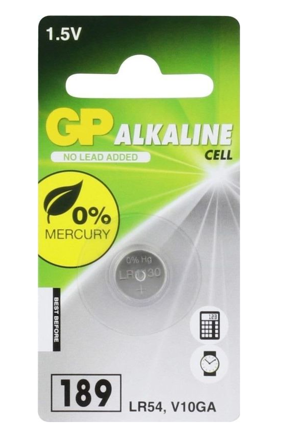 GP LR54 Alkaline knoopcel 189 (V10GA / L1130) 1.5V