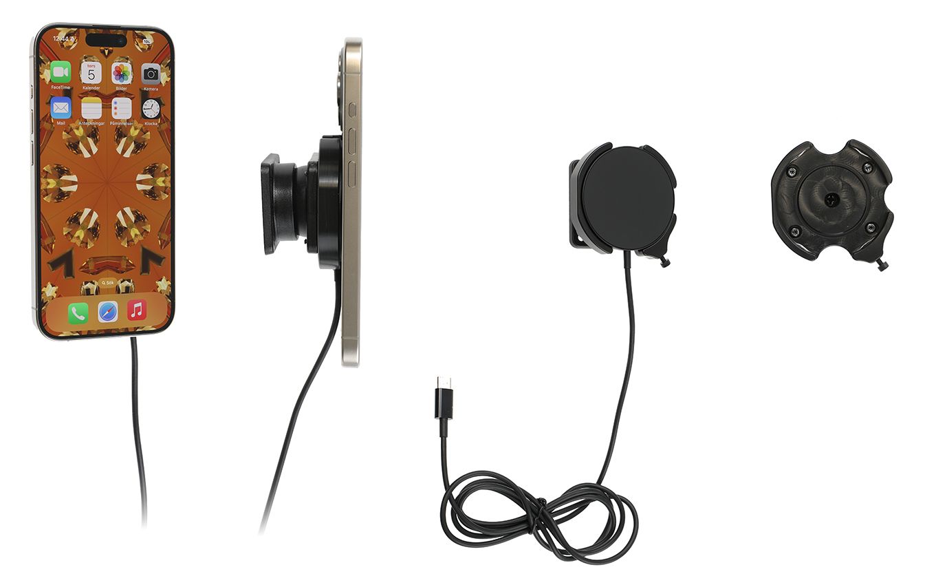 Brodit houder/swivel met MagSafe Charger-zwart iPhone 12-16