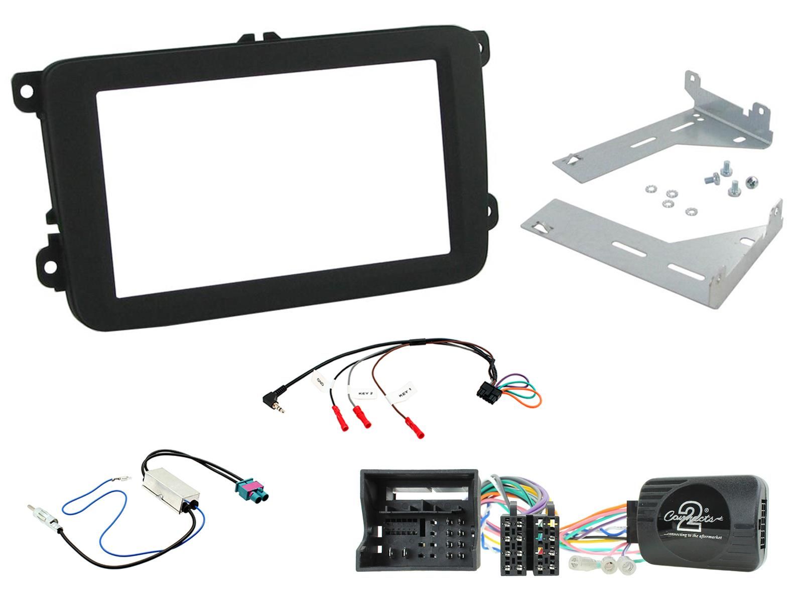 2DIN KIT VW Beetle, Caddy, Tiguan, T6 15-20 zwart