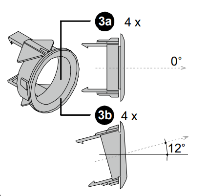 Set external gasket 18mm sensors 4x 0° (3A) & 4x 12° (3B)