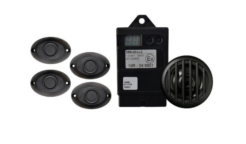 Wired truck parking system 4 rear sensors incl. rubber brack