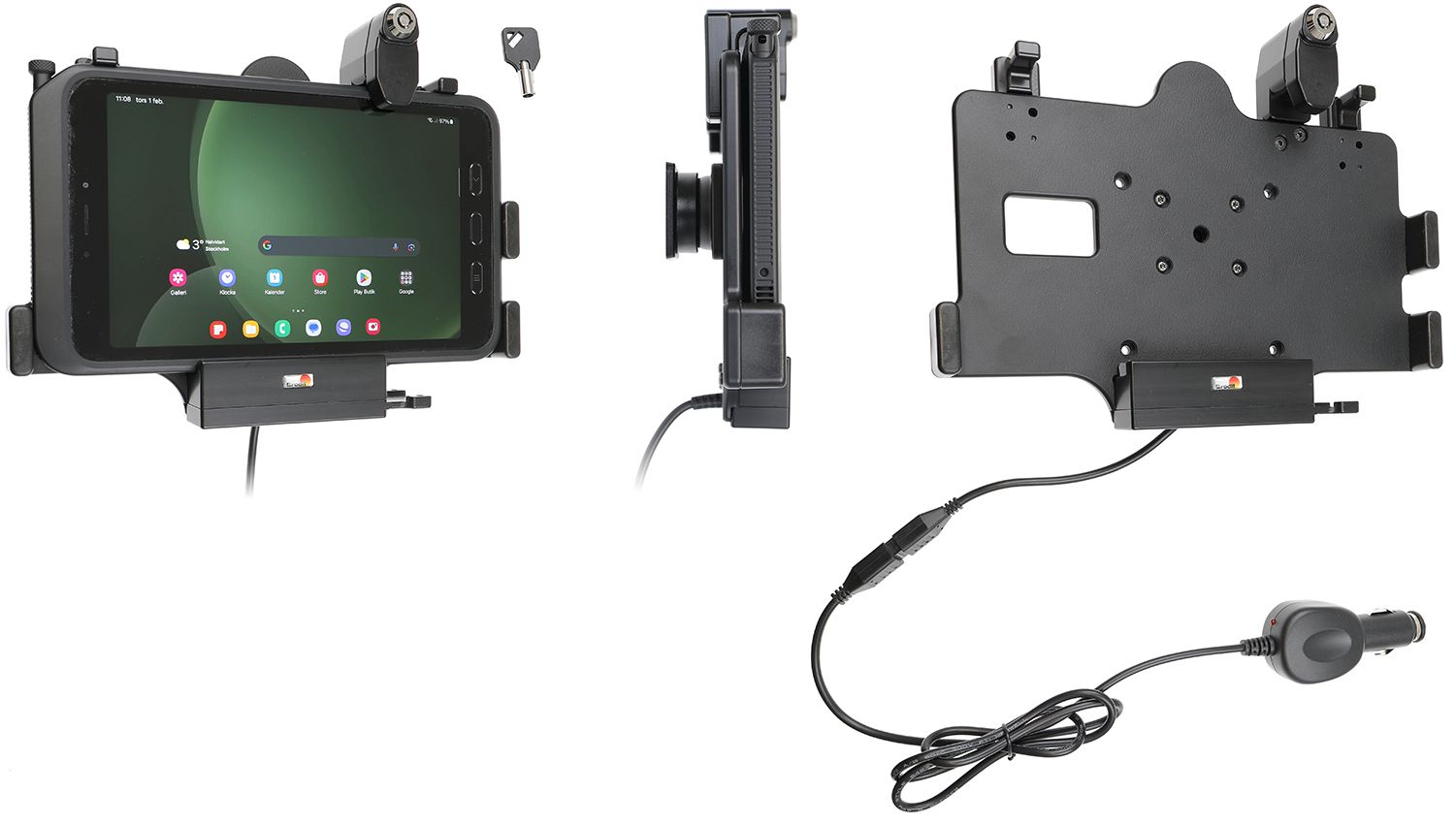 Brodit houder/lader Samsung Tab Active 3/5 sig.plug LOCK/USB