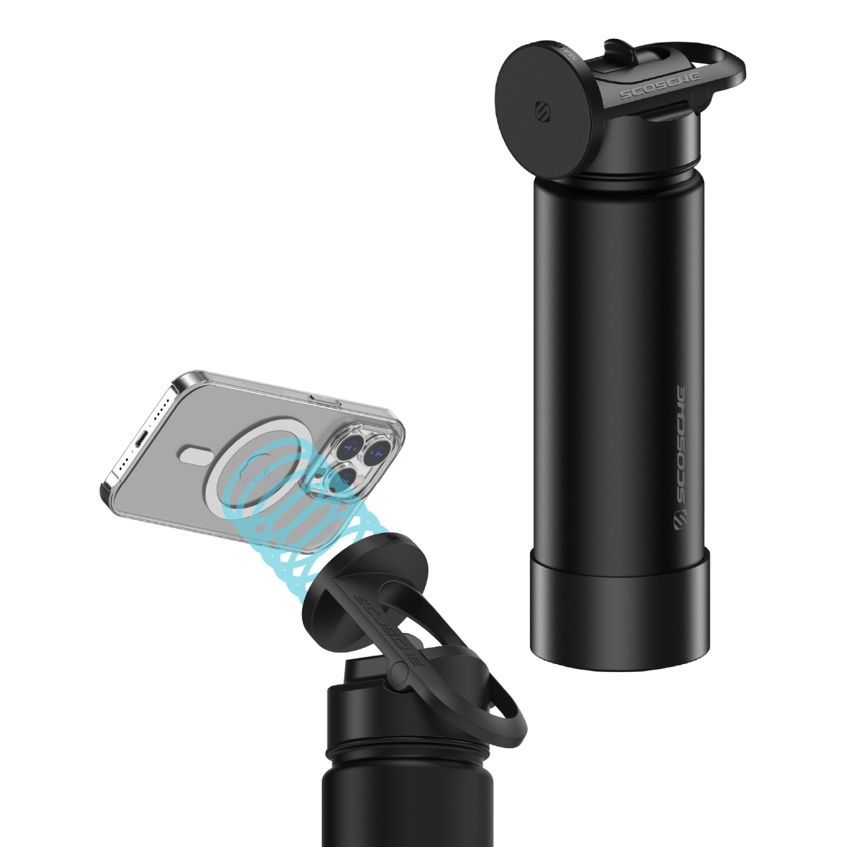 MagicMount Flask 22oz Stainless Steel Water Bottle (Black)