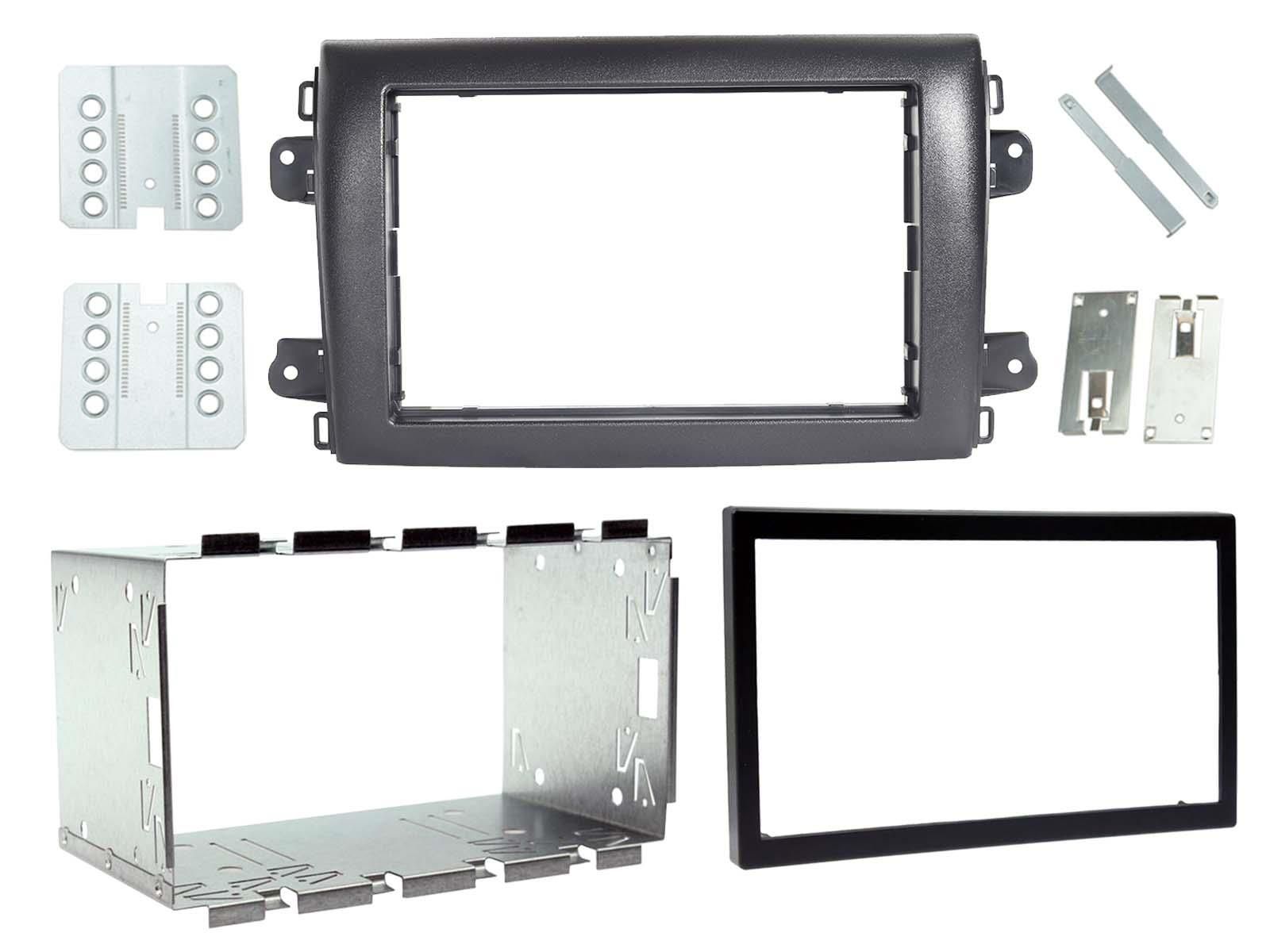 2-DIN frame Fiat Ducato (8 series) 21- metaal frame, zwart