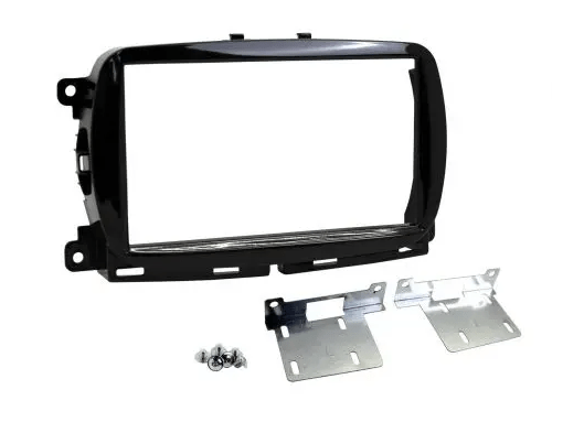2-DIN frame Fiat 500 15-21 piano zwart