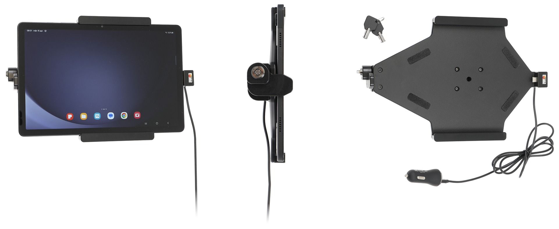 Brodit h/l Samsung Tab A9+ 11 inch USB sig.plug LOCK-keys