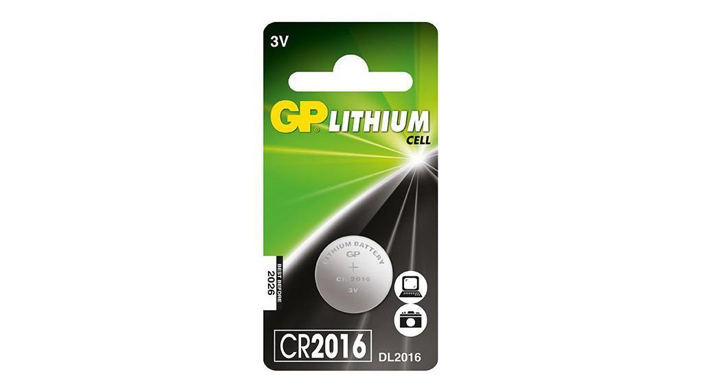 GP Lithium knoopcel CR2016, blister 1