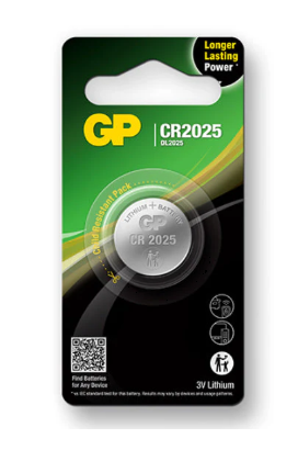 GP Lithium knoopcel CR2025, blister 1