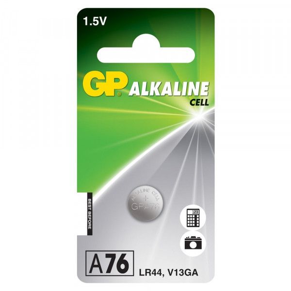 GP LR44 Alkaline knoopcel 76A (V13GA/L1154) 1.5V 110mAh