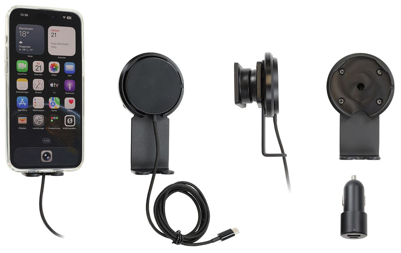 Brodit houder/support met Magnetic Charger Qi2 25W-zwart/sig