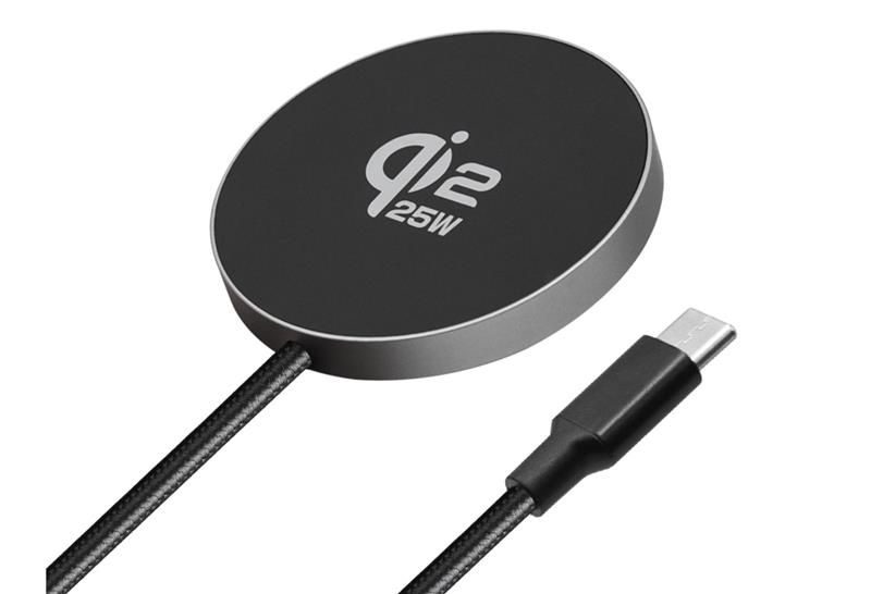 Lader Magsafe Apple wireless 25W usbC zwart  (Qi2) Bulk.
