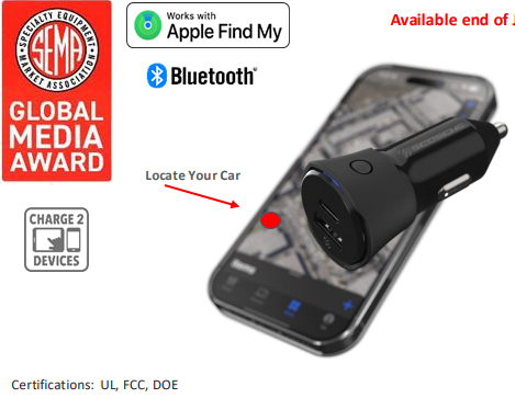 Lader 12/24V Scosche FoundIT 42W 1 X usbC 1 X usbA locator